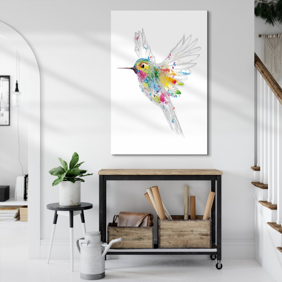 Obraz na płótnie - koliber, ptak, abstrakcja