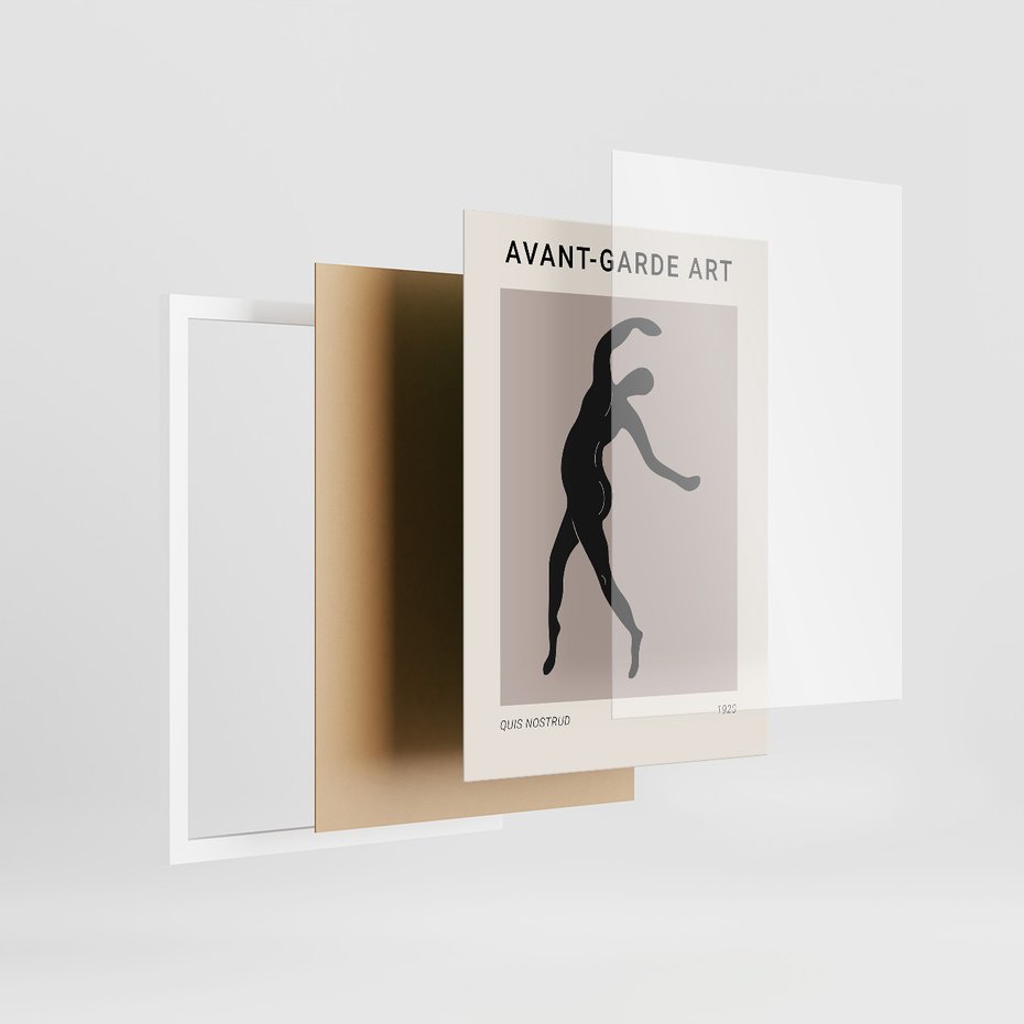 Zestaw obrazy w ramie, plakaty - sztuka, postać, taniec - rama biała