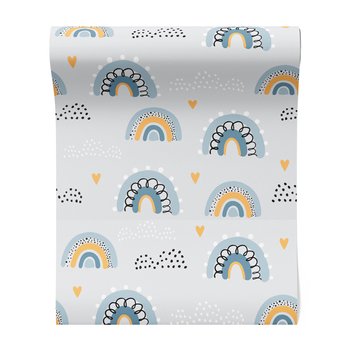 Tapeta - dziecięca, tęcza, chmura, serce