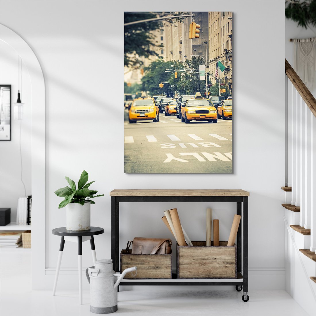 Obraz na płótnie - miasto, taksówki, ulica
