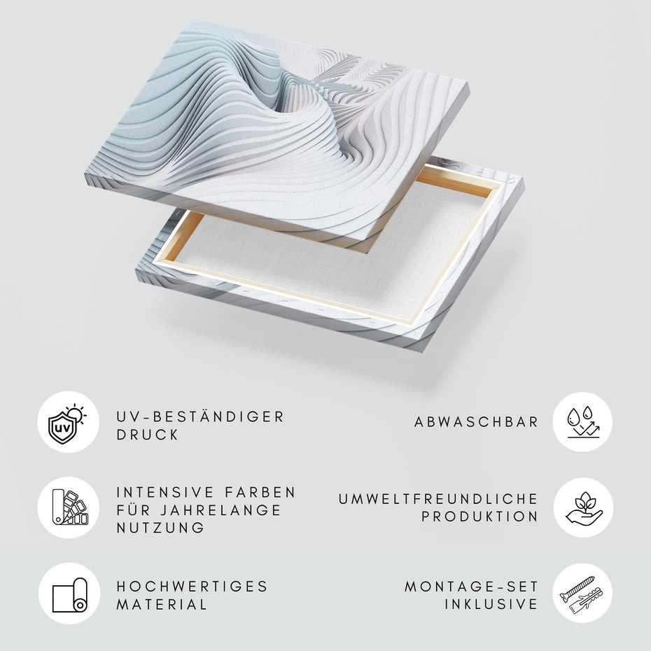 Obraz na płótnie - abstrakcja, fale, biały