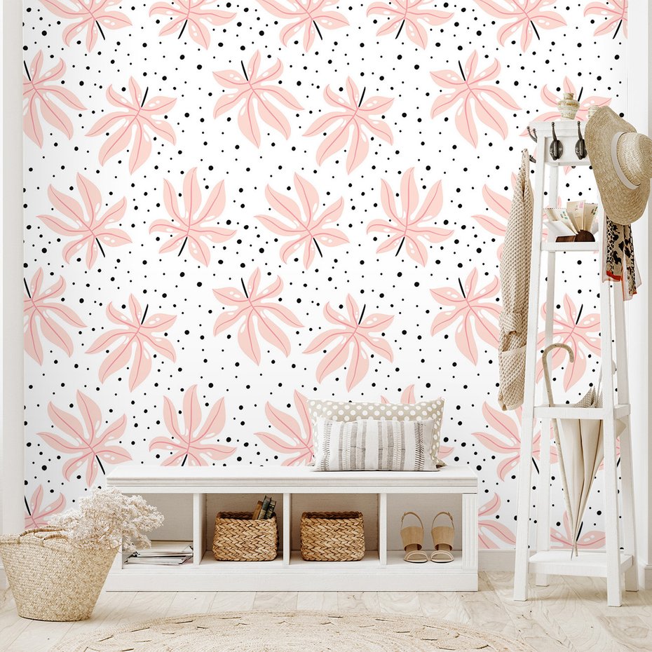 Tapeta - liście, kropki, natura