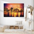 Obraz na płótnie - miasto, noc, woda