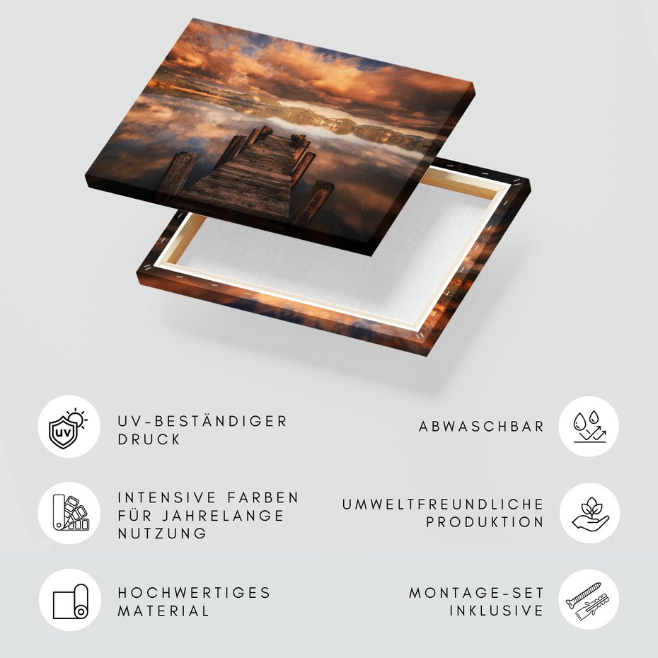 Obraz na płótnie - pomost, jezioro, krajobraz