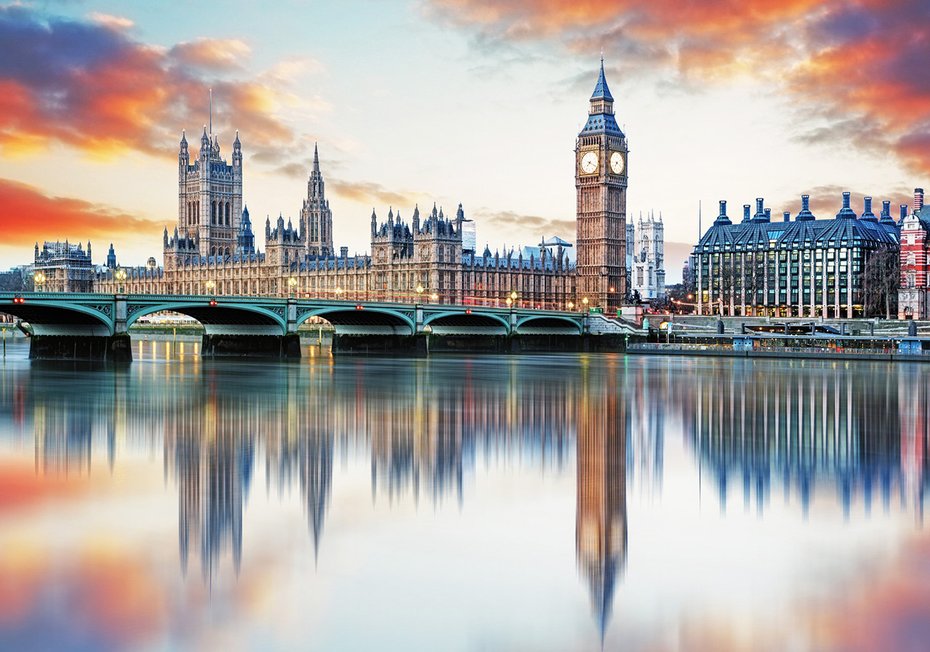 Fototapeta - Londyn, Tamiza, Big Ben