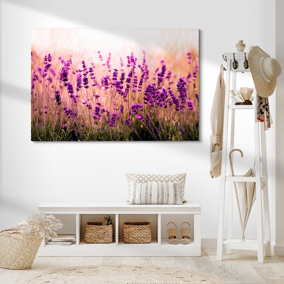 Obraz na płótnie - lawenda, kwiaty, pole