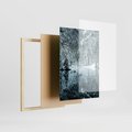 Zestaw obrazy w ramie, plakaty - zima, śnieg, góry - rama drewno