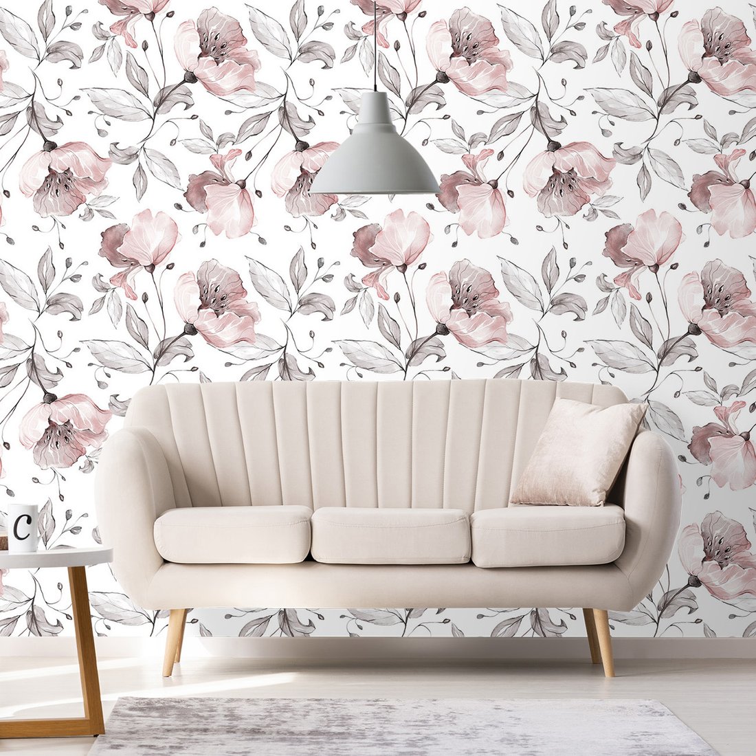 Tapeta - kwiaty, liście, elegancja