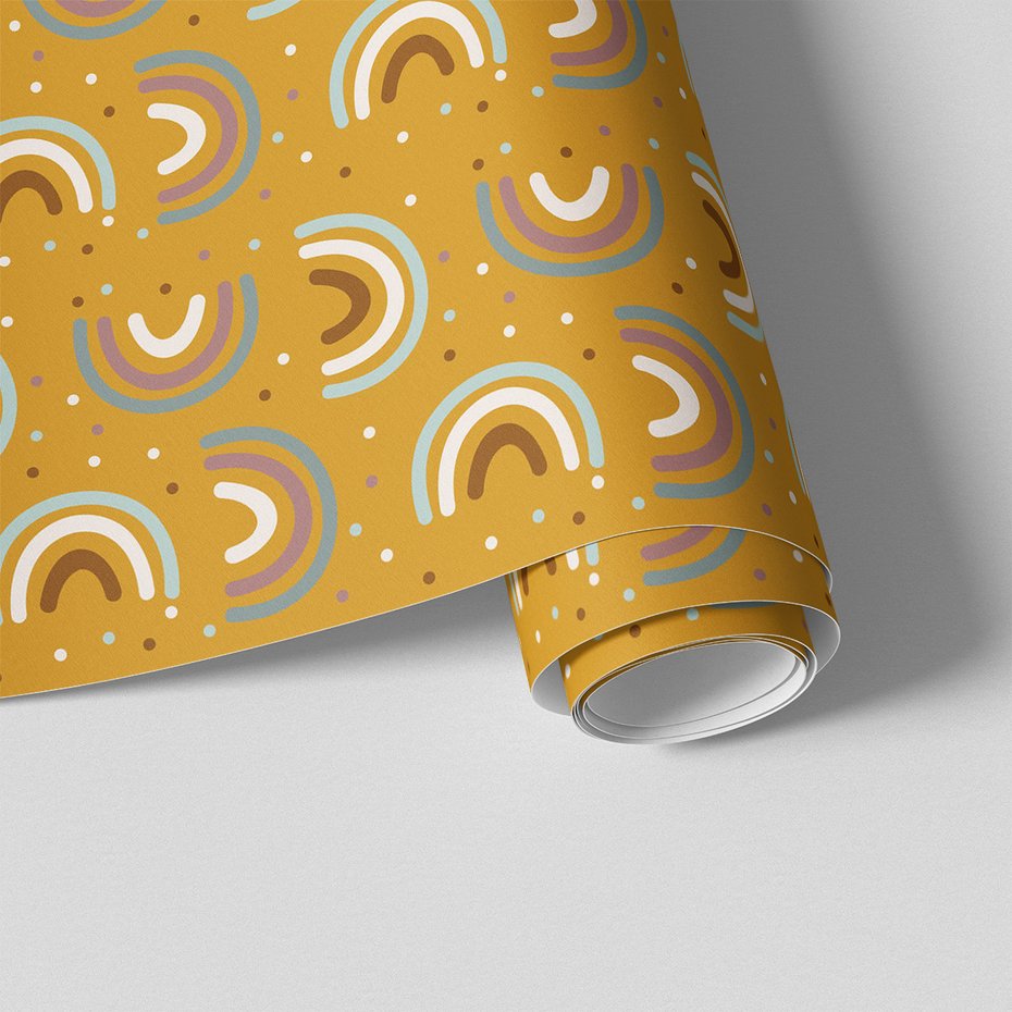 Tapeta - dziecięca, łuk, kropki, tło