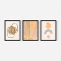 Zestaw obrazy w ramie, plakaty - liście, monstera, abstrakcja - rama czarna