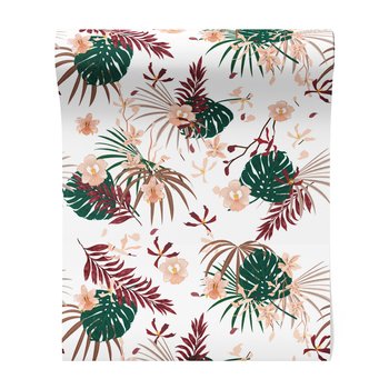 Tapeta - kwiaty, liście, wzór