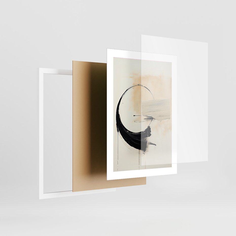 Zestaw obrazy w ramie, plakaty - abstrakcja,sztuka,nowoczesne - rama biała