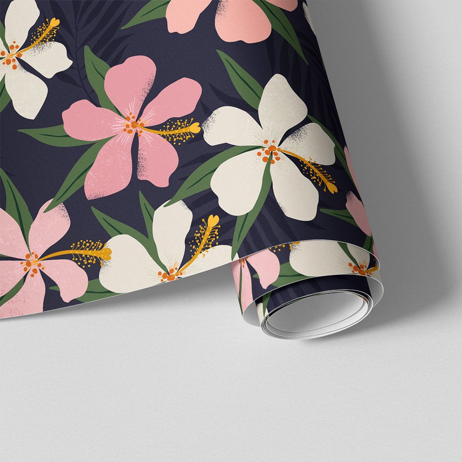 Tapeta - kwiaty, liście, tropiki