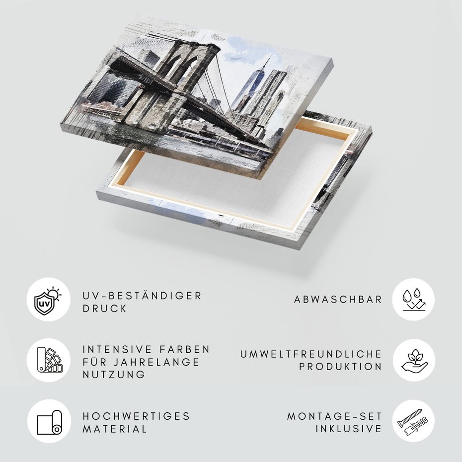 Obraz na płótnie - most, miasto, budynki