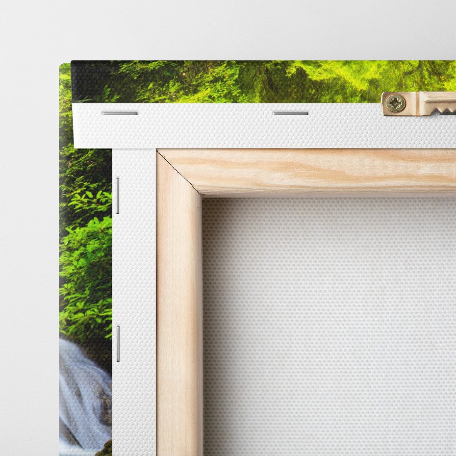 Obraz na płótnie - wodospad, las, natura