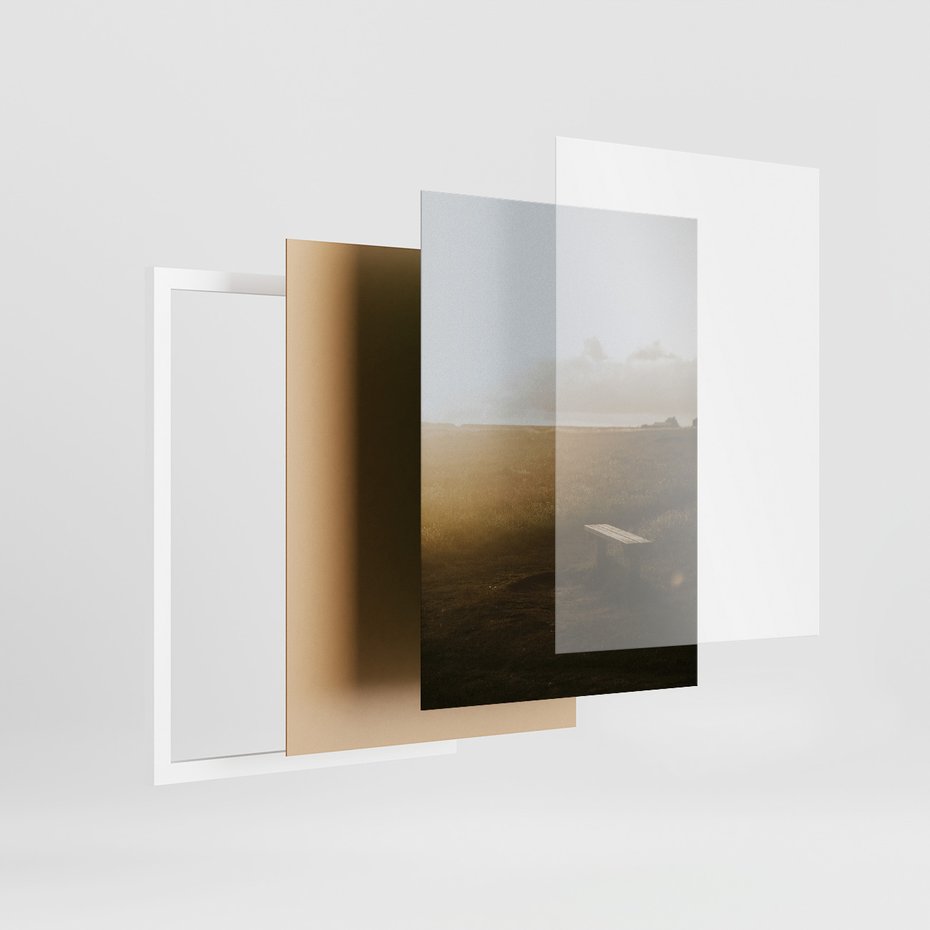 Zestaw obrazy w ramie, plakaty - krajobraz, natura, zachód słońca - rama biała