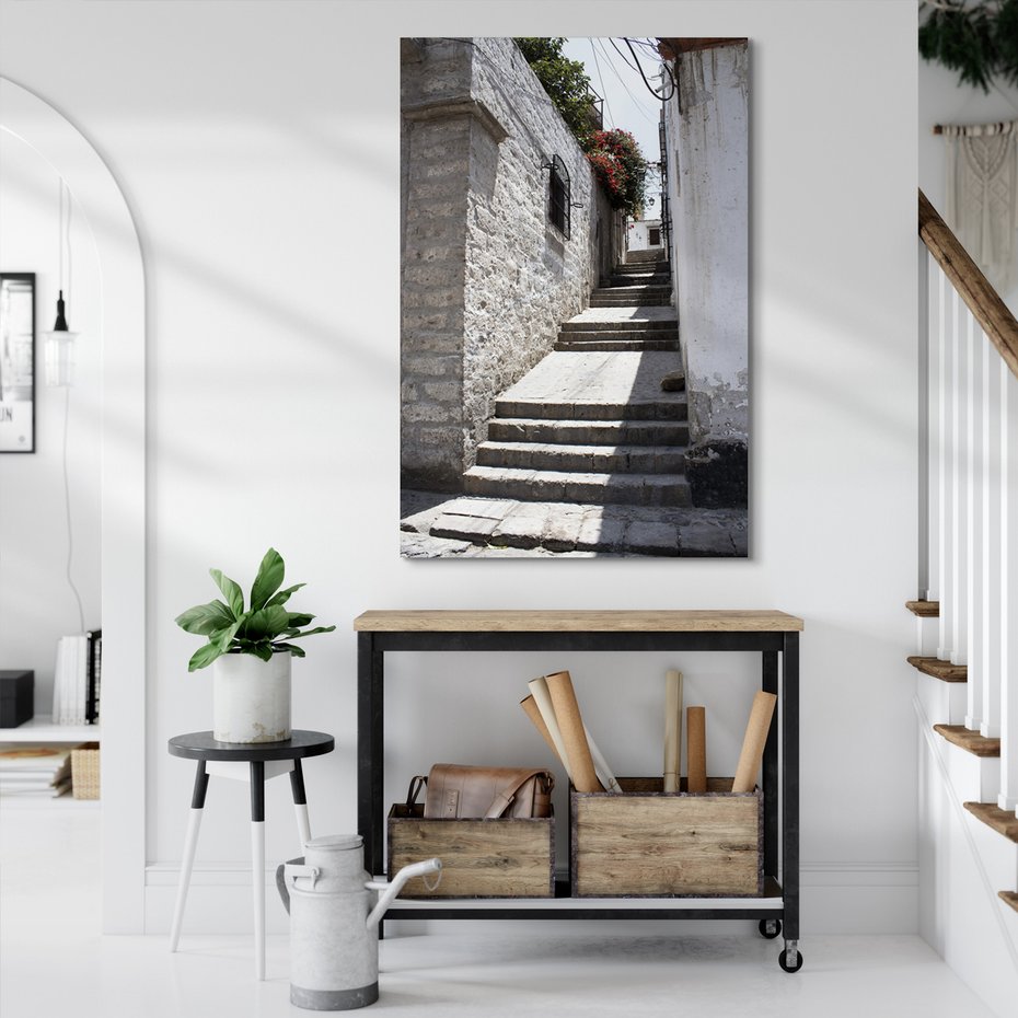 Obraz na płótnie - uliczka, schody, miasto