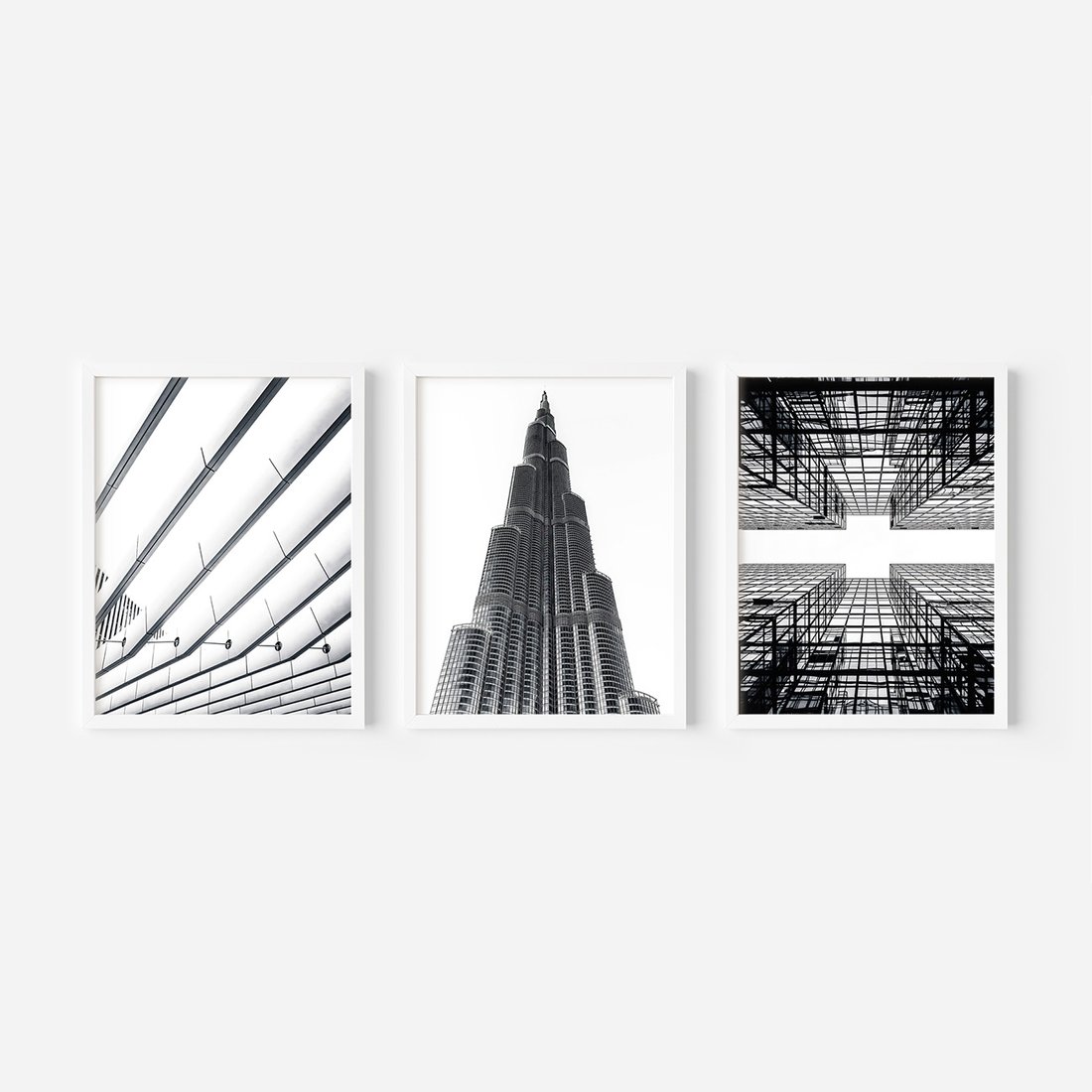 Zestaw obrazy w ramie, plakaty - architektura,budynek,struktura - rama biała