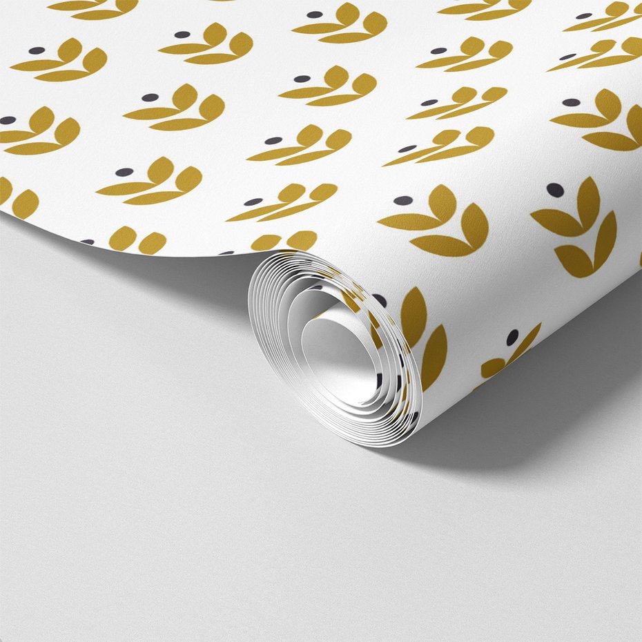 Tapeta - liście, kropki, prostota