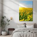 Obraz na płótnie - słoneczniki, pole, lato