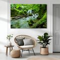 Obraz na płótnie - wodospad, natura, zieleń
