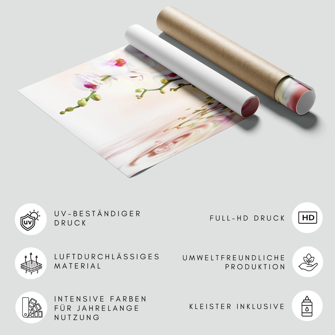 Fototapeta - orchidee, kwiaty, woda