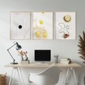 Zestaw obrazy w ramie, plakaty - śniadanie, cytryny, minimalizm - rama drewno