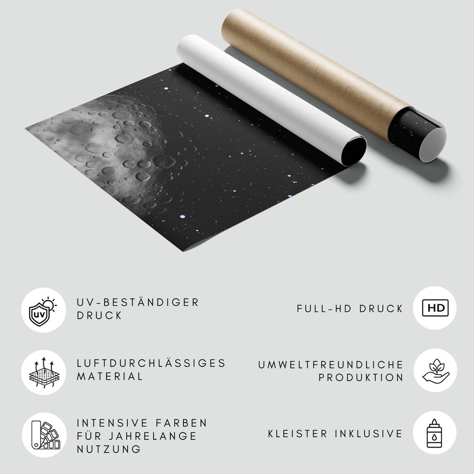 Fototapeta - kosmos, księżyc, kratery