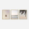 Zestaw obrazy w ramie, plakaty - plaża, morze, palmy - rama drewno