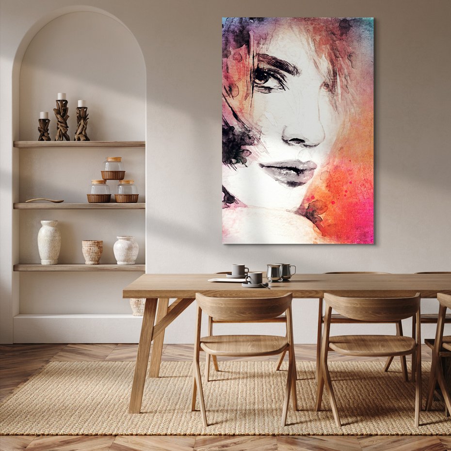 Obraz na płótnie - portret, akwarela, kobieta