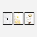 Zestaw obrazy w ramie, plakaty - śniadanie, cytryny, minimalizm - rama czarna