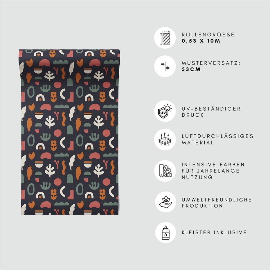 Tapeta - liście, kształty, abstrakcja