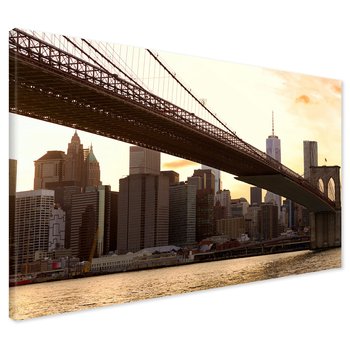 Obraz na płótnie - Brooklyn Bridge, miasto, woda