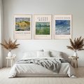 Zestaw obrazy w ramie, plakaty - impresjonizm, pejzaż, morze - rama drewno