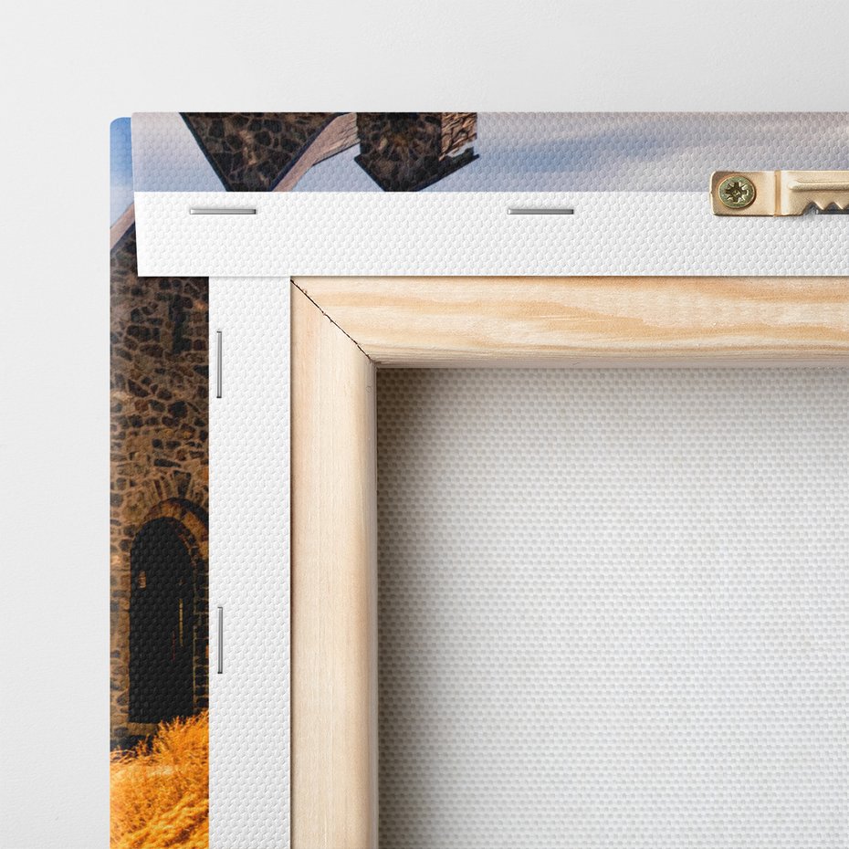 Obraz na płótnie - kościół, jezioro, krajobraz