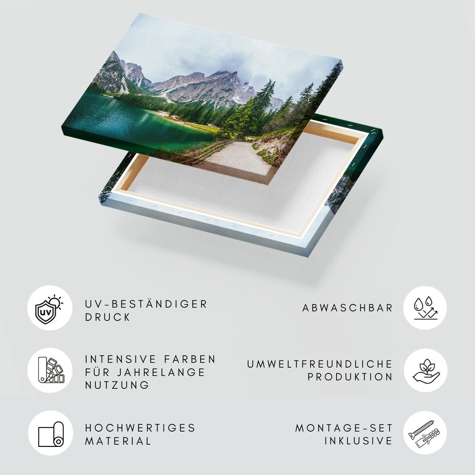 Obraz na płótnie - góry, jezioro, las