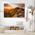 Obraz na płótnie - góry, skały, zachód słońca
