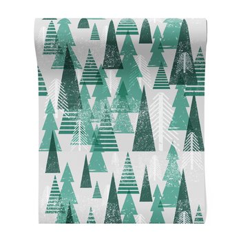 Tapeta - las, choinki, zima