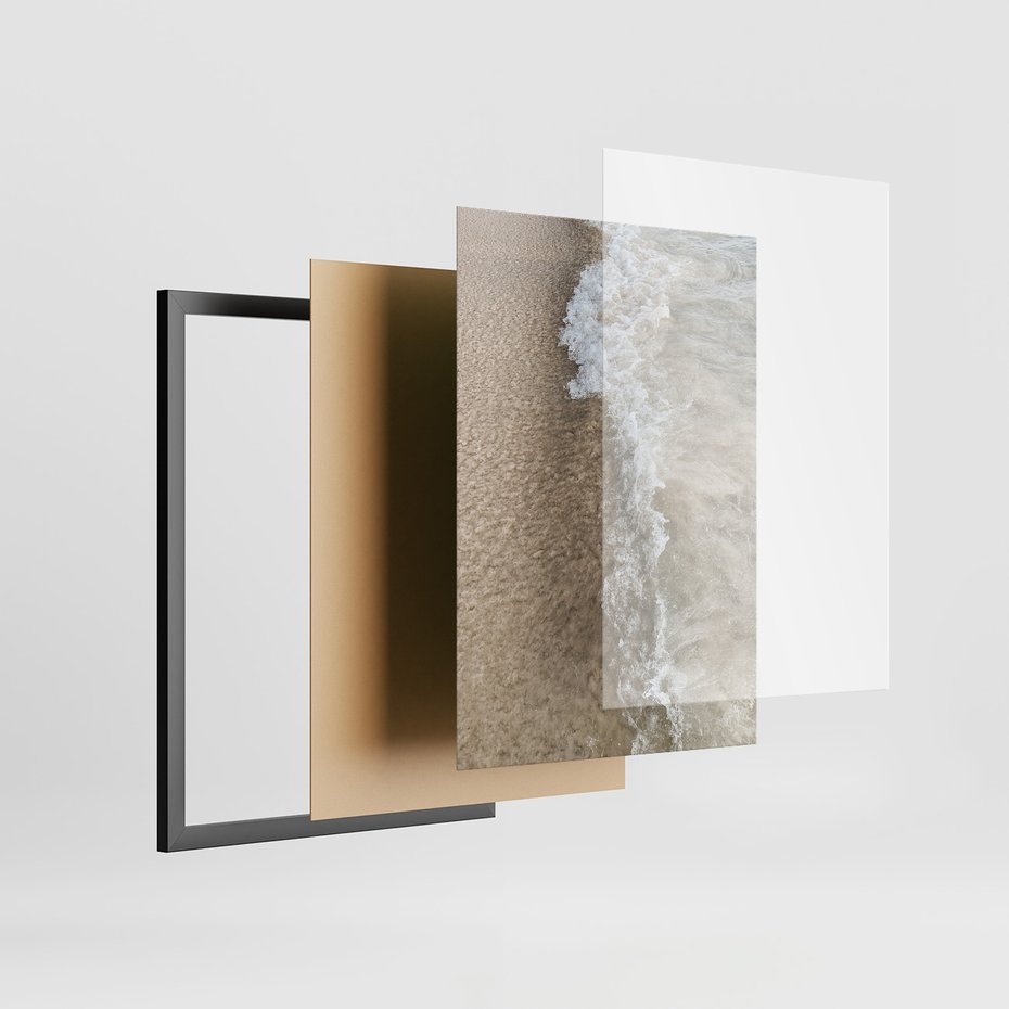 Zestaw obrazy w ramie, plakaty - plaża, woda, morze - rama czarna