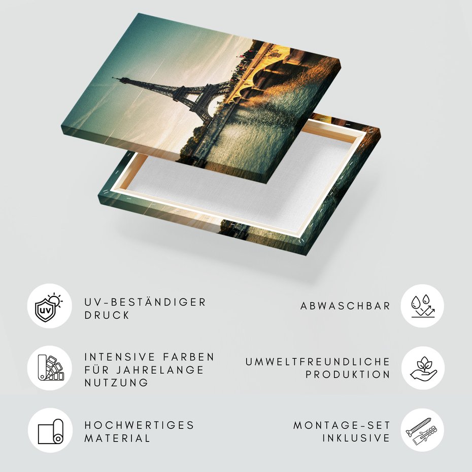 Obraz na płótnie - Paryż, wieża Eiffla, most