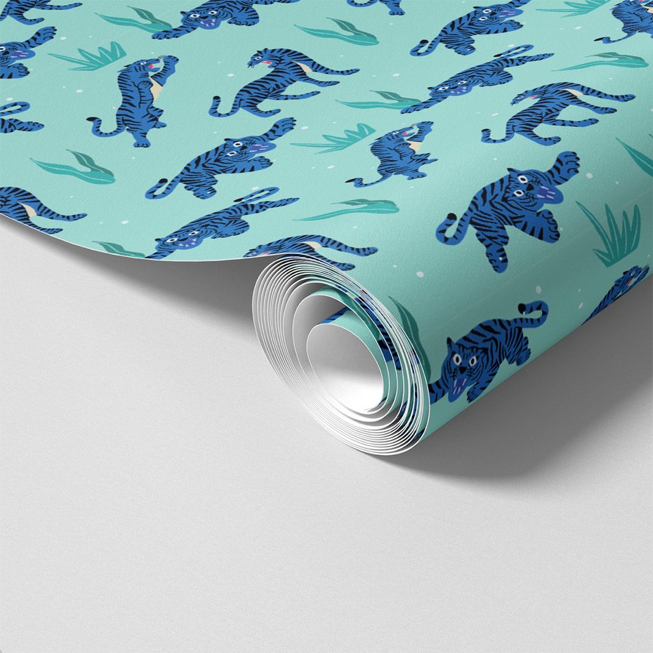 Tapeta - tygrysy, liście, roślinność