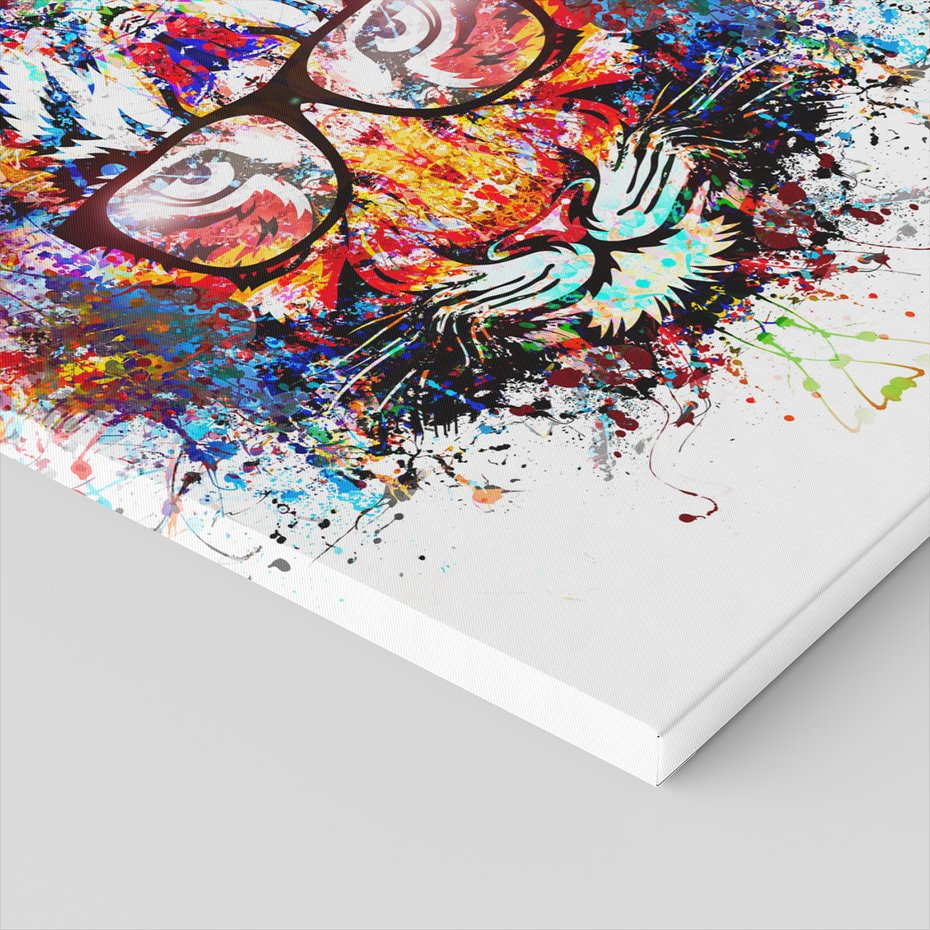 Obraz na płótnie - tygrys, abstrakcja, okulary