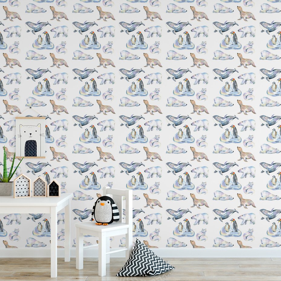 Tapeta - foka, pingwin, niedźwiedź