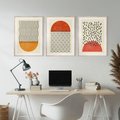 Zestaw obrazy w ramie, plakaty - abstrakcja, minimalizm, wzory - rama drewno