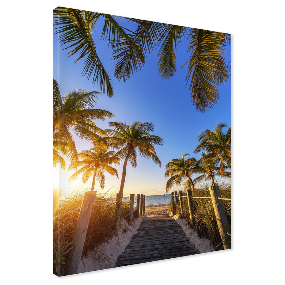 Obraz na płótnie - palmy, plaża, morze