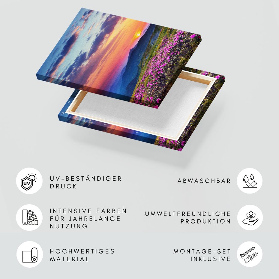 Obraz na płótnie - góry, kwiaty, krajobraz