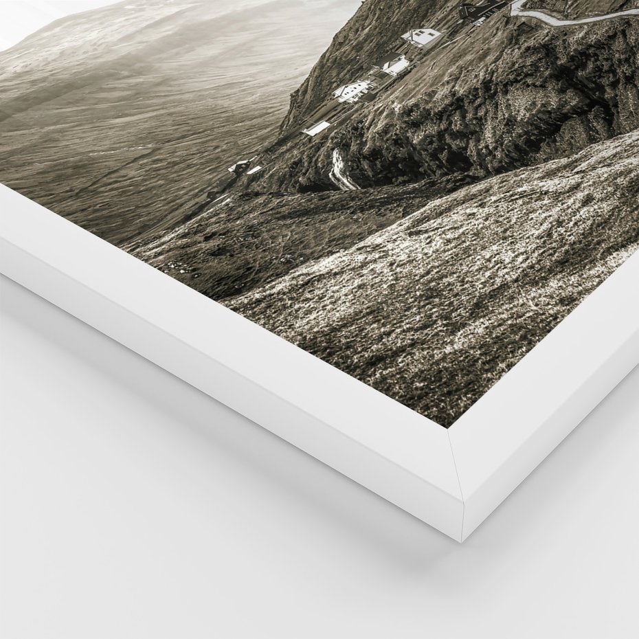 Zestaw obrazy w ramie, plakaty - krajobraz, zwierzę, góry - rama biała