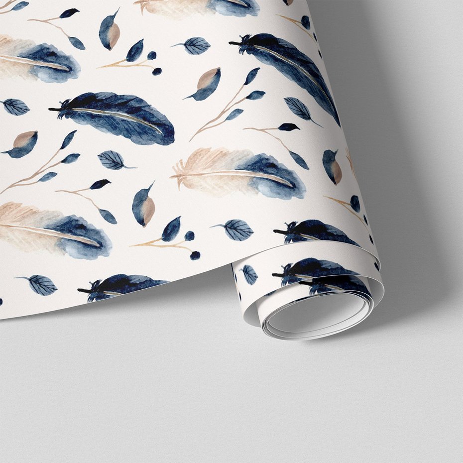 Tapeta - pióra, liście, gałązki