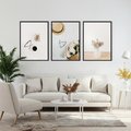 Zestaw obrazy w ramie, plakaty - kwiaty, okulary, kompozycja - rama czarna