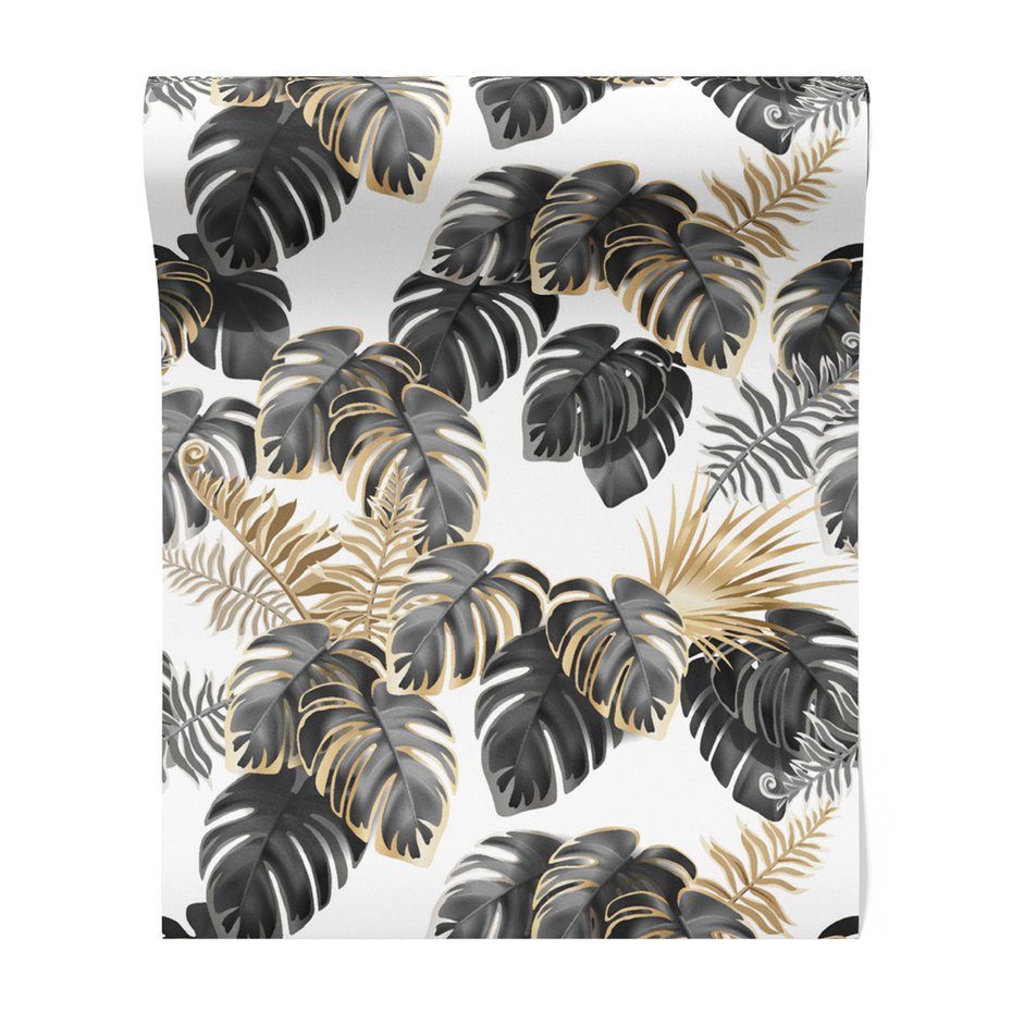 Tapeta - liście, monstera, ornamenty